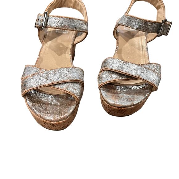 Stuart Weitzman Crosson Cork Wedge Heels Size 7.5 - Picture 3 of 8